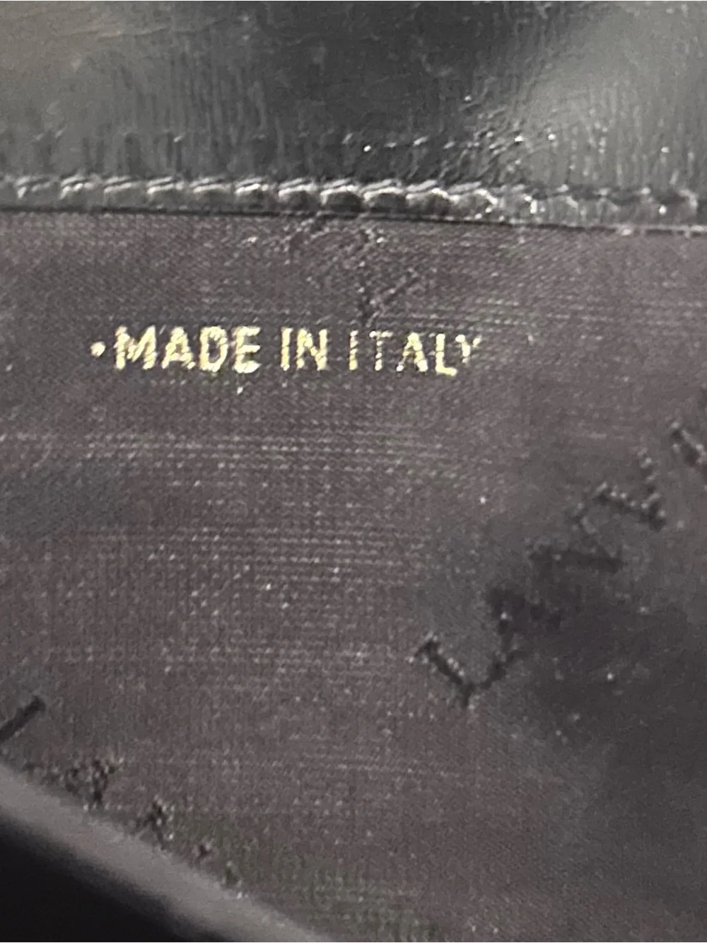Vintage Lanvin EUC Black Leather Long Coat Wallet Bifold Gold Tips Italy